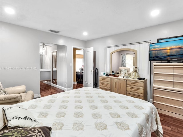 5404 Bayberry Ln, Tamarac, FL 33319 - bedroom with dark wood-style flooring, recessed lighting, and baseboards