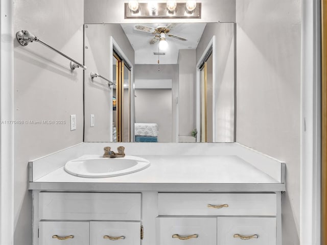 5404 Bayberry Ln, Tamarac, FL 33319 - bathroom with vanity, ensuite bathroom, and a ceiling fan