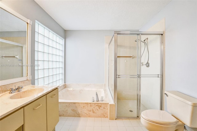 2791 La Paz Ave, Cooper City, FL 33026 - full bathroom featuring vanity, a bath, a shower stall, and tile patterned floors