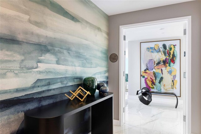 650 NE 32nd St Unit Ph5004, Miami, FL 33137 - entrance foyer with marble tiled flooring and baseboards