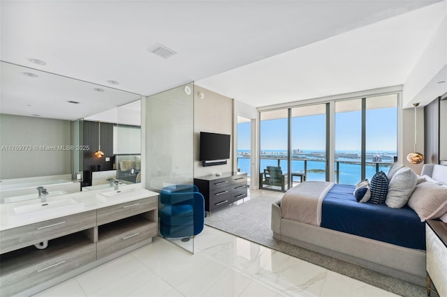 650 NE 32nd St Unit Ph5004, Miami, FL 33137 - bedroom with access to exterior, floor to ceiling windows, and multiple windows