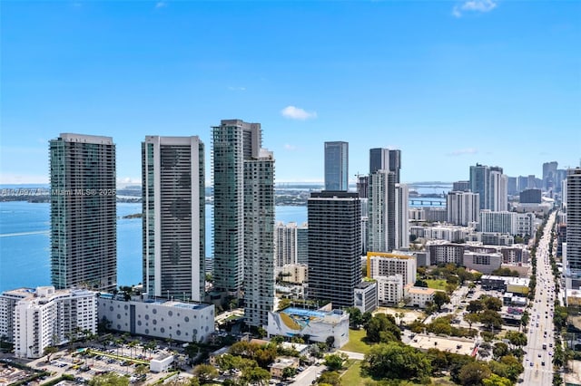 city view featuring a water view
