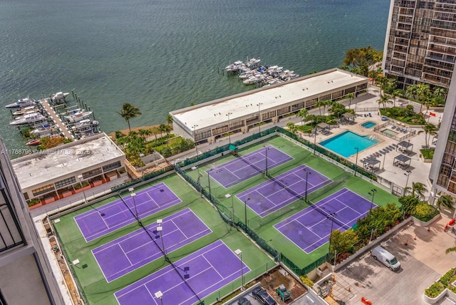 1901 Brickell Ave Unit B2304, Miami, FL 33129 - drone / aerial view of a nearby body of water and a pool area