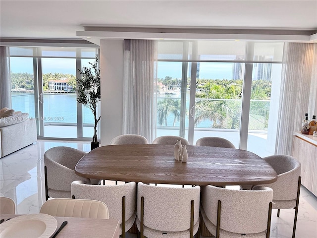 19707 Turnberry Way Unit 6E, Aventura, FL 33180 - dining space featuring marble finish floor