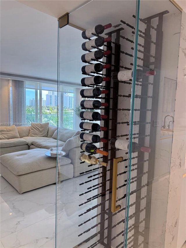 19707 Turnberry Way Unit 6E, Aventura, FL 33180 - wine area featuring marble finish floor