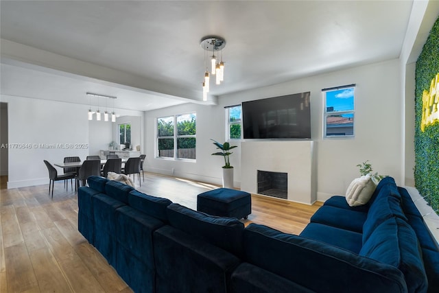 1114 SW 11th Ave, Miami, FL 33129 - living area featuring wood finished floors and a fireplace