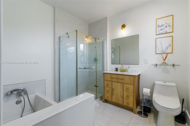 1114 SW 11th Ave, Miami, FL 33129 - bathroom featuring vanity, a stall shower, a bath, and tile patterned flooring