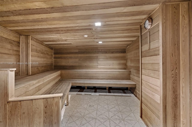 view of sauna