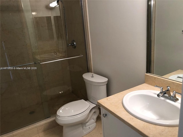 20000 E Country Club Dr Unit Ts02, Aventura, FL 33180 - bathroom featuring tile patterned floors, vanity, a stall shower, and toilet