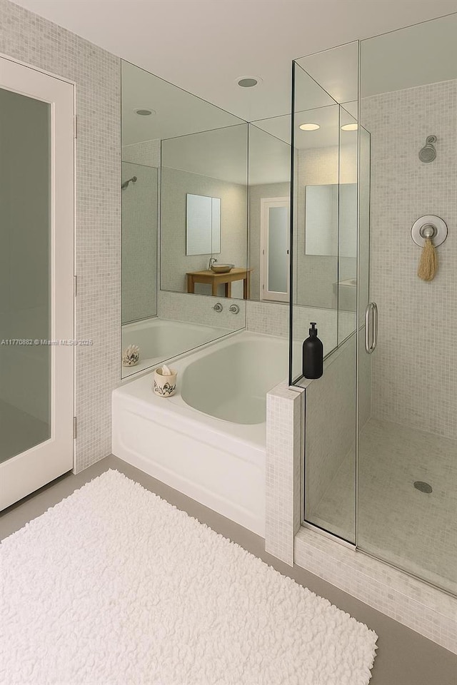 5255 Collins Ave Unit 5D, Miami Beach, FL 33140 - bathroom with a bath and a shower stall