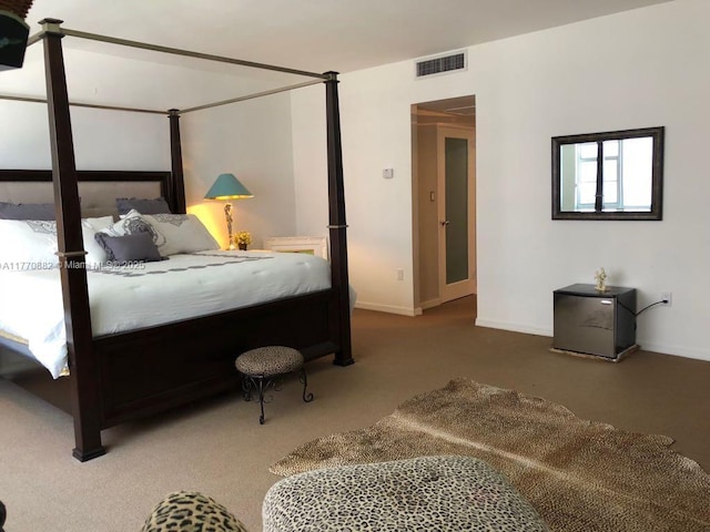 5255 Collins Ave Unit 5D, Miami Beach, FL 33140 - bedroom featuring baseboards, carpet, and visible vents