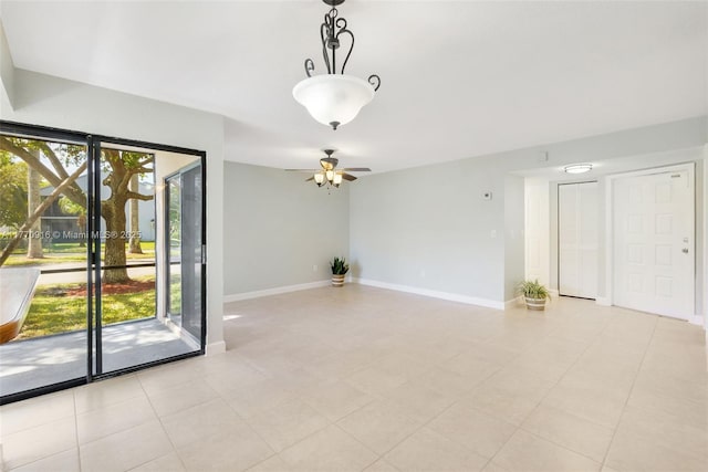 1111 Adams Ave Unit 1111B, Homestead, FL 33034 - spare room featuring baseboards, ceiling fan, and a wealth of natural light