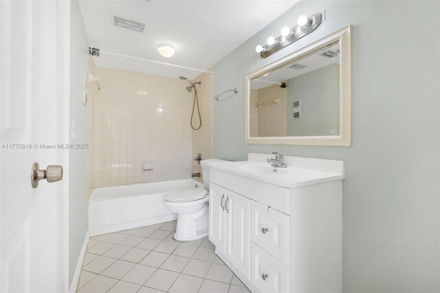 1111 Adams Ave Unit 1111B, Homestead, FL 33034 - full bath with tile patterned flooring, vanity, toilet, tub / shower combination, and visible vents