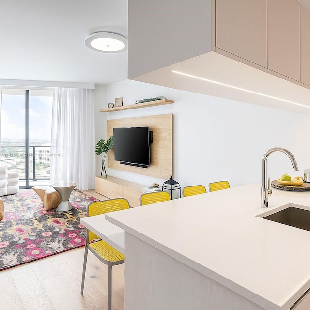501 NE 31st St Unit 2710, Miami, FL 33137 - living room with light wood-style floors