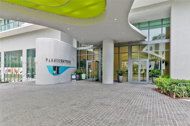 501 NE 31st St Unit 2710, Miami, FL 33137 - property entrance featuring stucco siding and french doors
