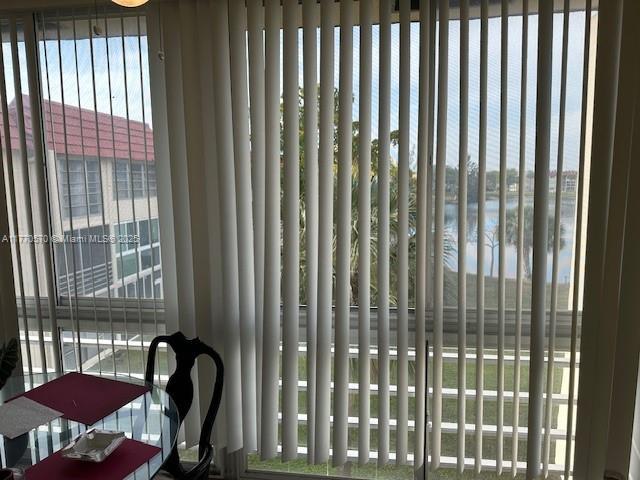 room details featuring a water view