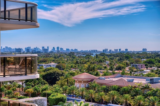 birds eye view of property featuring a city view