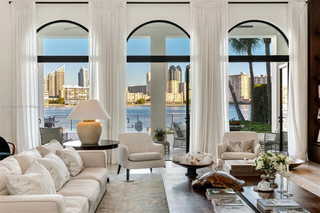 3918 Island Estates Dr, Aventura, FL 33160 - living area featuring a view of city