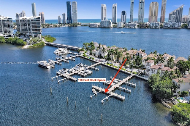3918 Island Estates Dr, Aventura, FL 33160 - aerial view with a city view and a water view