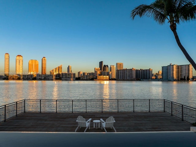 3918 Island Estates Dr, Aventura, FL 33160 - dock area with a water view and a city view