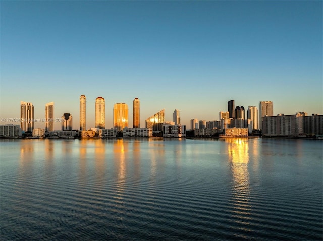 3918 Island Estates Dr, Aventura, FL 33160 - view of water feature featuring a view of city