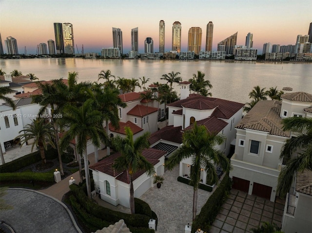 3918 Island Estates Dr, Aventura, FL 33160 - birds eye view of property with a water view and a city view
