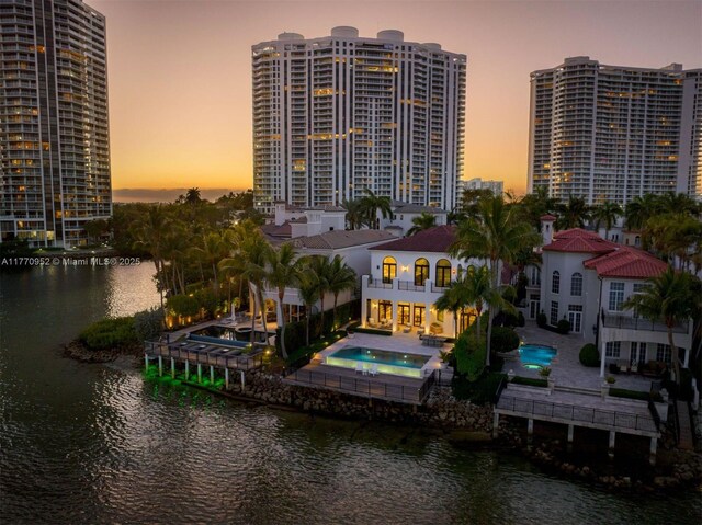 3918 Island Estates Dr, Aventura, FL 33160 - exterior space with a water view