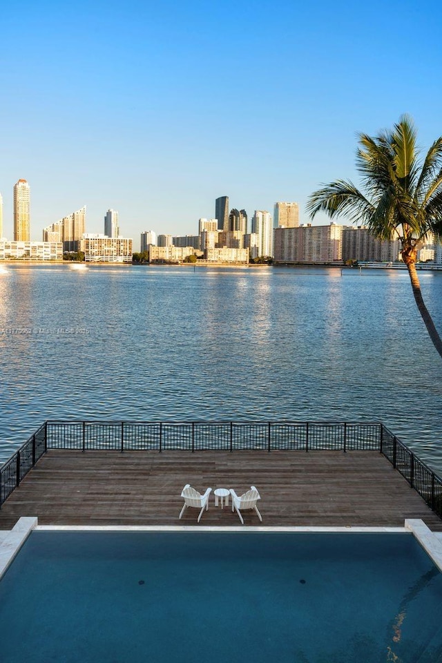 3918 Island Estates Dr, Aventura, FL 33160 - property view of water with a city view