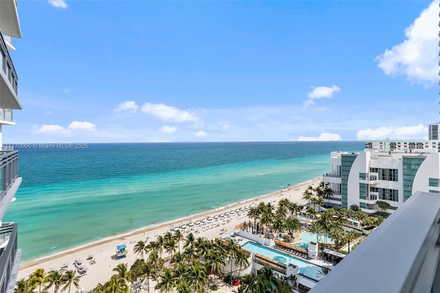 water view with a view of the beach