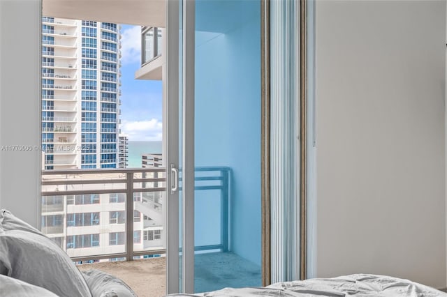 balcony with a view of city