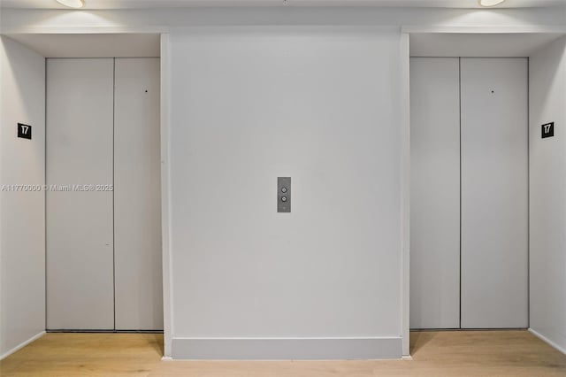 closet featuring elevator