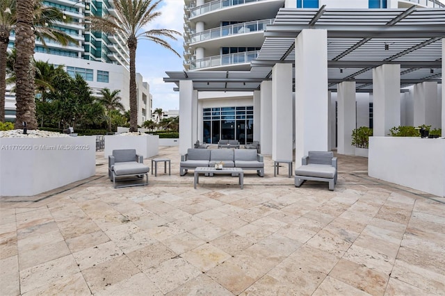 view of patio featuring an outdoor hangout area