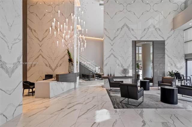 building lobby featuring stairs