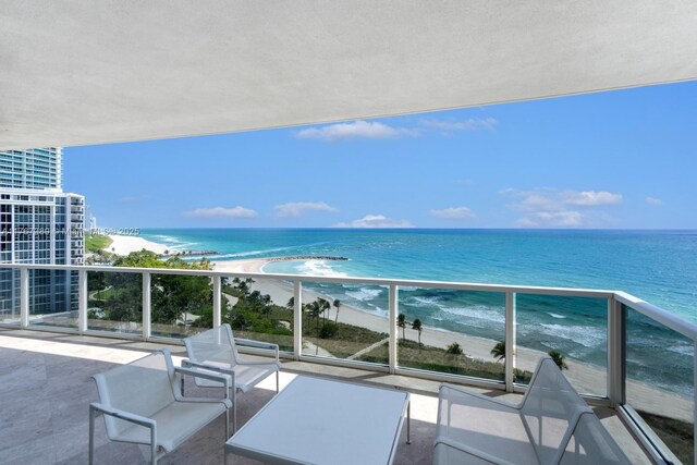 10225 Collins Ave Unit 901, Bal Harbour, FL 33154 - balcony featuring a water view and a view of the beach
