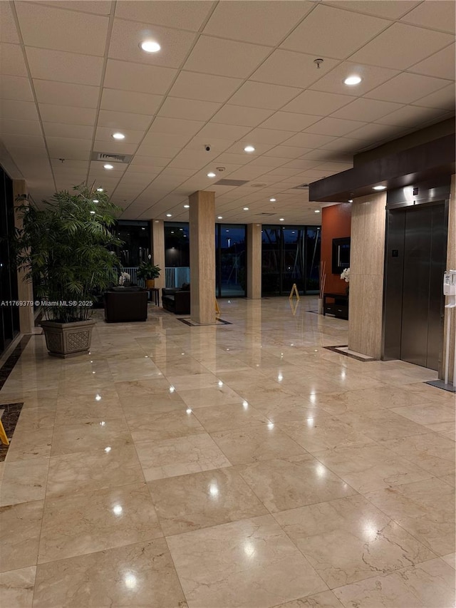 community lobby with visible vents