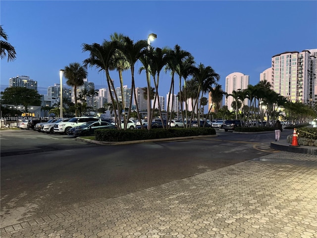 view of road with a city view