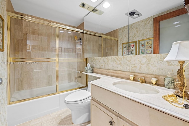1 Grove Isle Dr Unit A409, Miami, FL 33133 - full bathroom with vanity, toilet, and enclosed tub / shower combo