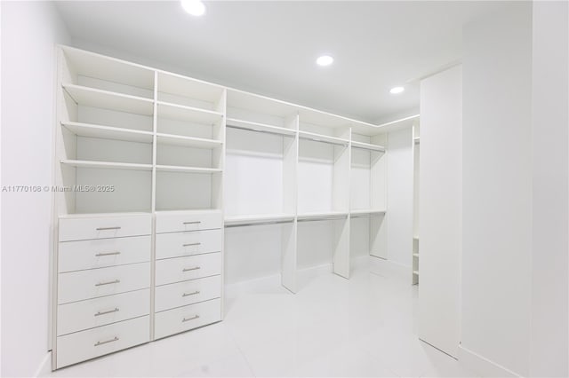 view of walk in closet
