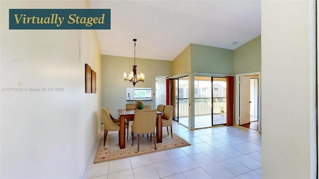 1140 Independence Trl Unit 1140-D, Homestead, FL 33034 - tiled dining area with a notable chandelier