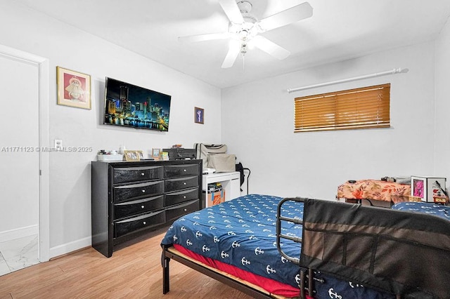8480 Caribbean Blvd, Cutler Bay, FL 33157 - bedroom featuring baseboards, ceiling fan, and wood finished floors