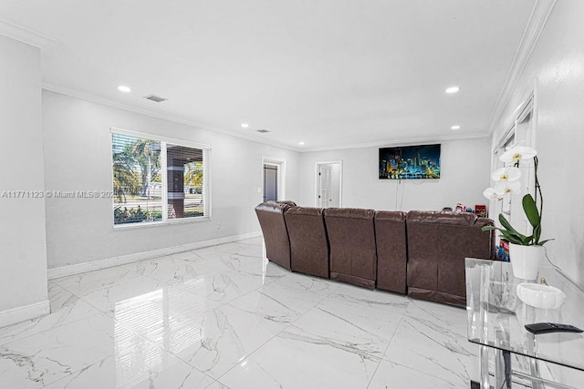 8480 Caribbean Blvd, Cutler Bay, FL 33157 - living area featuring crown molding and baseboards