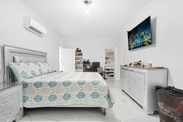 8480 Caribbean Blvd, Cutler Bay, FL 33157 - bedroom with marble finish floor and a wall mounted air conditioner