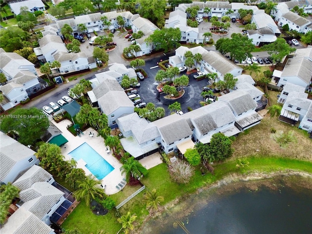 aerial view with a residential view