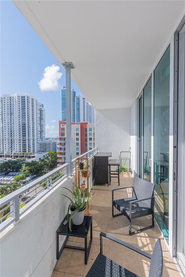 balcony with a city view