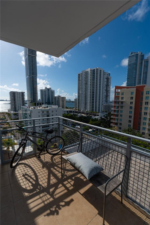 balcony featuring a view of city
