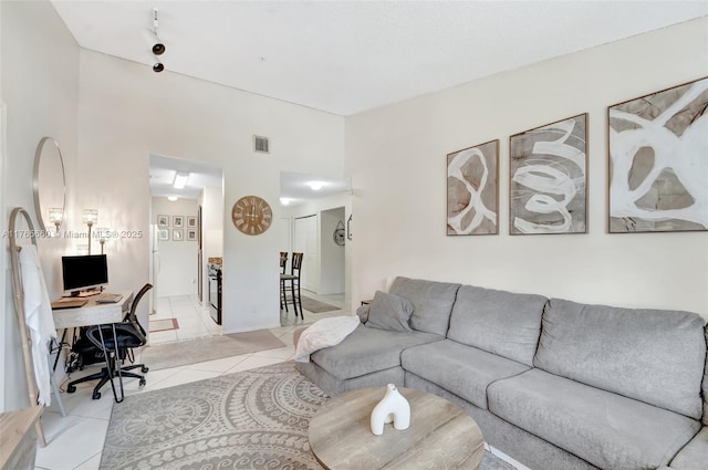 2307 N Congress Ave Unit 28, Boynton Beach, FL 33426 - living room with light tile patterned floors and an office area