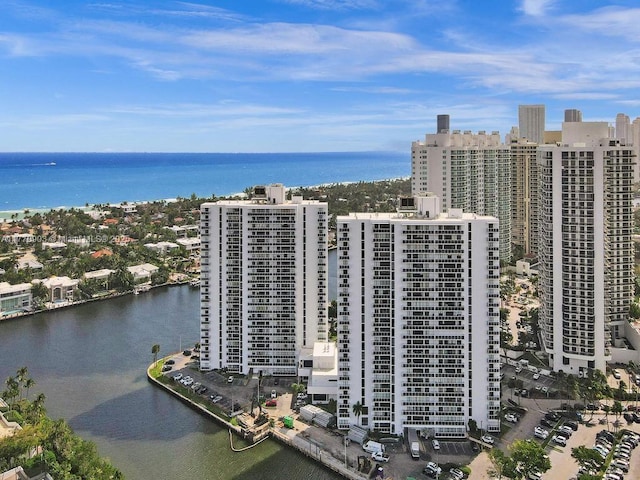 20515 E Country Club Dr Unit 1641, Aventura, FL 33180 - drone / aerial view featuring a water view and a view of city