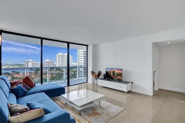 20515 E Country Club Dr Unit 1641, Aventura, FL 33180 - living area with floor to ceiling windows and baseboards