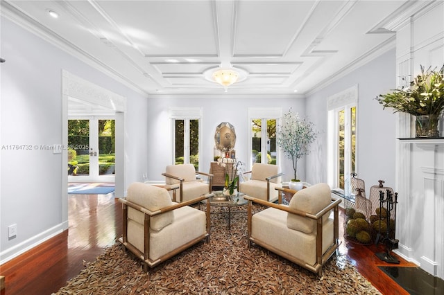 3916 Granada Blvd, Coral Gables, FL 33134 - sunroom / solarium with coffered ceiling and french doors