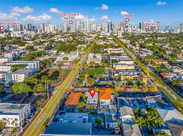 birds eye view of property featuring a view of city
